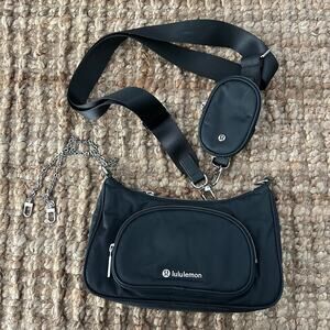 Lululemon Crossbody Bag 2L Black w/ Nano Pouch + 2 Straps EUC